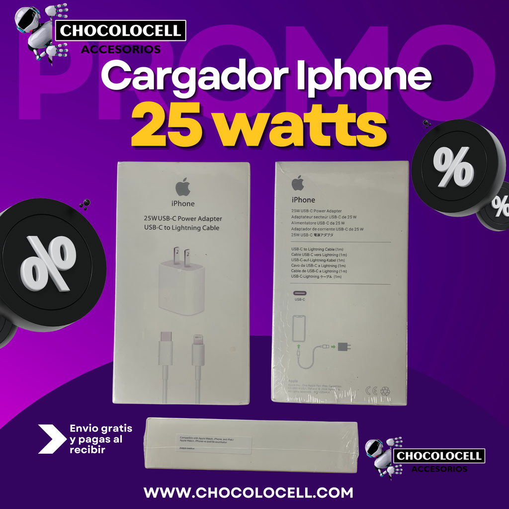 Cargador de Iphone 25 Watts (certificado)✅