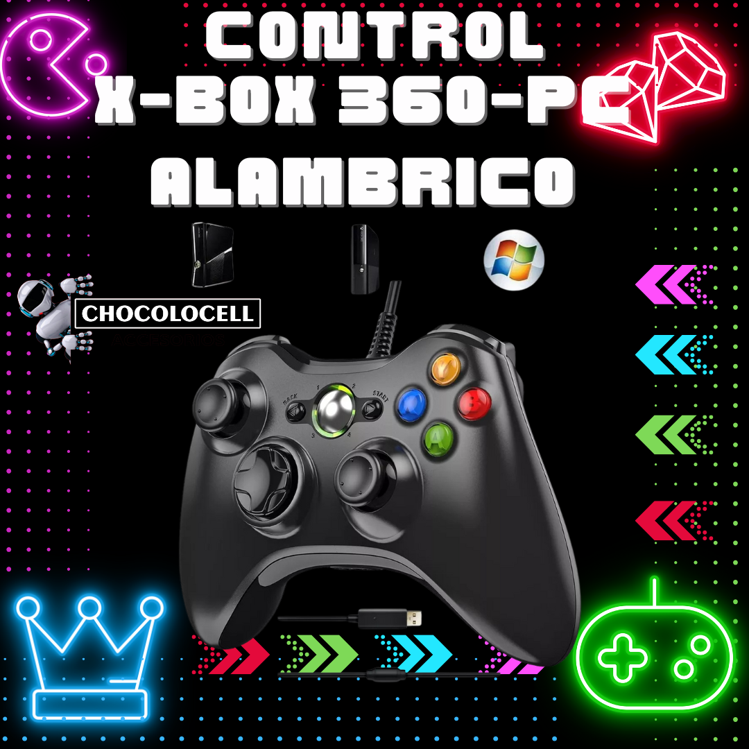 Control de   Xbox 360 y PC  alámbrico 🎮